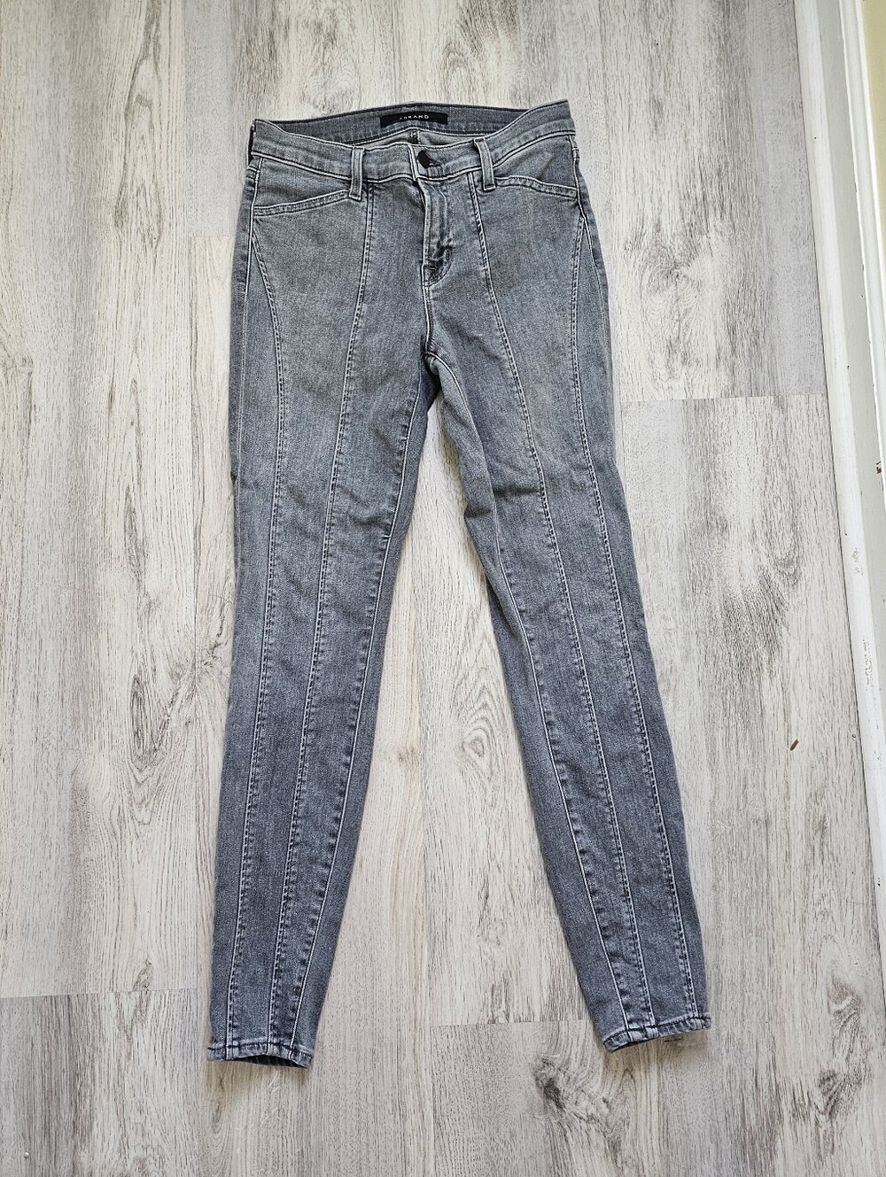 J Brand Mid Rise Stretch Skinny Jeans Gray Denim